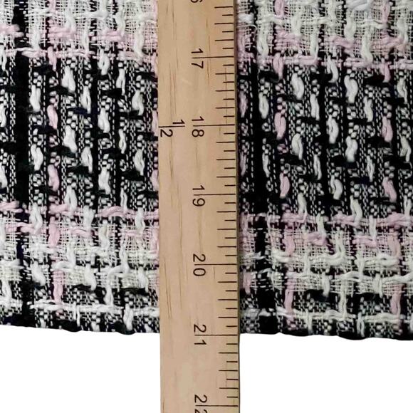 Wet Seal Tweed Plaid Blazer Jacket Women’s Sz M Black White Acrylic Long Sleeve - Picture 8 of 8